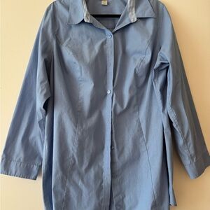 Women's Blue Button-Up Blouse